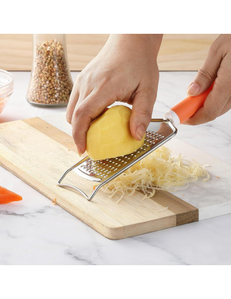 Rallador de Queso VITUER Acero Inoxidable Mango Naranja 24.89 cm