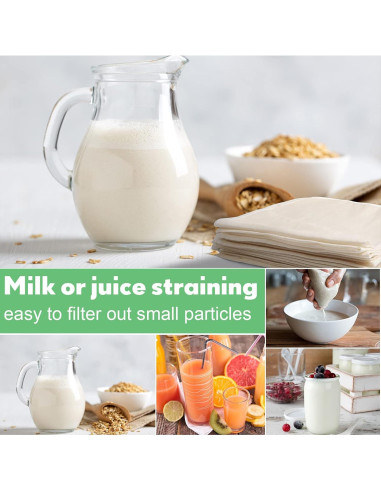 20 Paños de Queso Reutilizables Chumia 50x50 cm Algodón Sin Blanquear