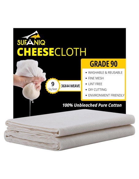 Paño de Queso Sufaniq Grado 90 100% Algodón 0.84 m Reutilizable