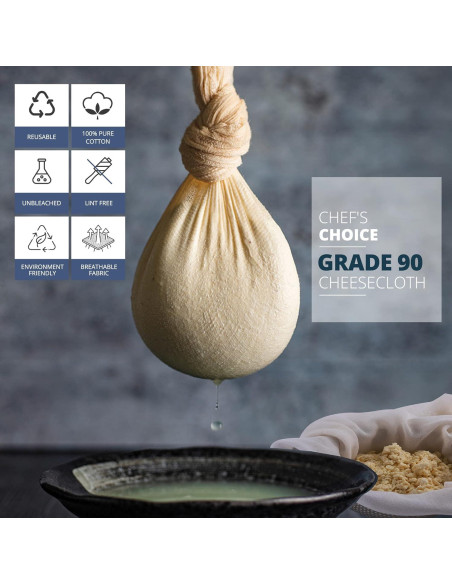 Paño de Queso Sufaniq Grado 90 100% Algodón 0.84 m Reutilizable