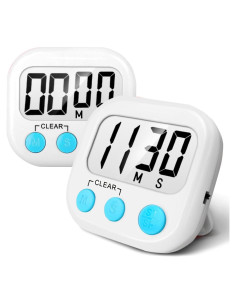 Paquete de 2 Temporizadores Digitales de Cocina AOUCE Blanco