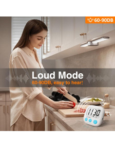 Paquete de 2 Temporizadores Digitales de Cocina AOUCE Blanco 2