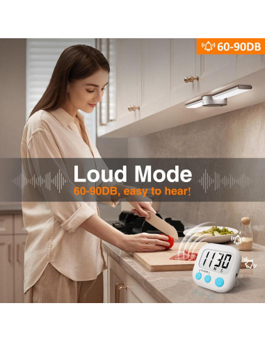 Paquete de 2 Temporizadores Digitales de Cocina AOUCE Blanco