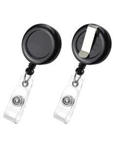 2 Portatarjetas Retráctiles Koorito con Clip Cintura Negro