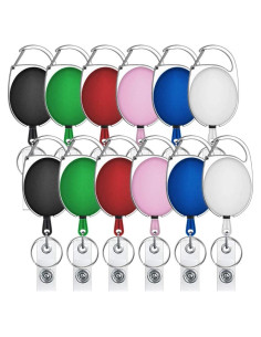 Portatarjetas Retráctiles Selizo 12 Piezas Multicolor Clip