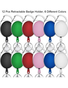Portatarjetas Retráctiles Selizo 12 Piezas Multicolor Clip 2
