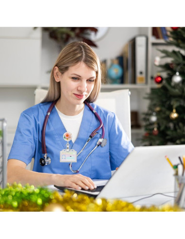 3 Ruedas de Insignia Floral HLQHXWHZT - Clip Retráctil 4 cm