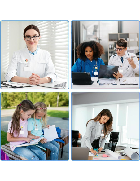 3 Ruedas de Insignia Floral HLQHXWHZT - Clip Retráctil 4 cm