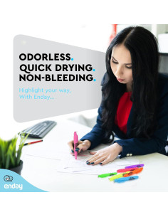 Marcadores de Texto Enday Surtidos 6 Colores Punta Biselada 2