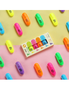 Marcadores Fluorescentes enlegend 6 Colores Neón Punta Chisel 2