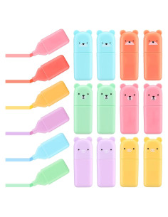 Set de 18 Marcadores Fluorescentes Kawaii Ireer - 6 Colores