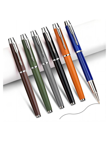 Juego de 6 bolígrafos de metal YONCOUX con punta fina 0.5mm