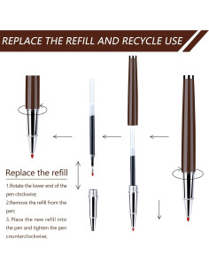 Juego de 6 bolígrafos de metal YONCOUX con punta fina 0.5mm 2