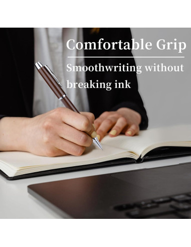 Juego de 6 bolígrafos de metal YONCOUX con punta fina 0.5mm