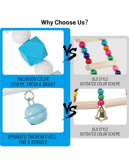 Columpio de Madera para Aves HASSLICKIT Azul 19.5x16cm Columpio de Madera para Aves HASSLICKIT Azul 19.5x16cm