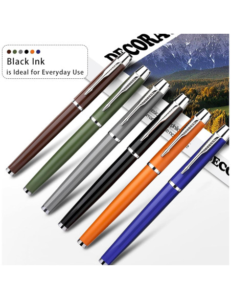 Juego de 6 bolígrafos de metal YONCOUX con punta fina 0.5mm