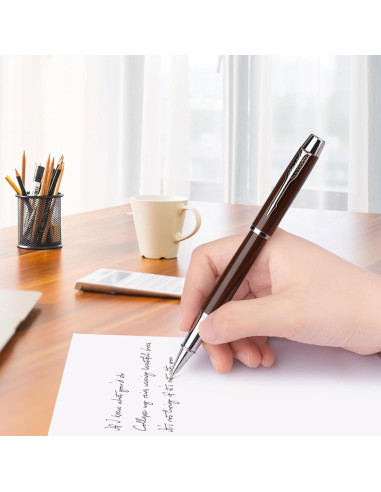 Juego de 6 bolígrafos de metal YONCOUX con punta fina 0.5mm