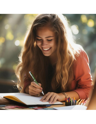 Juego de 6 bolígrafos de metal YONCOUX con punta fina 0.5mm