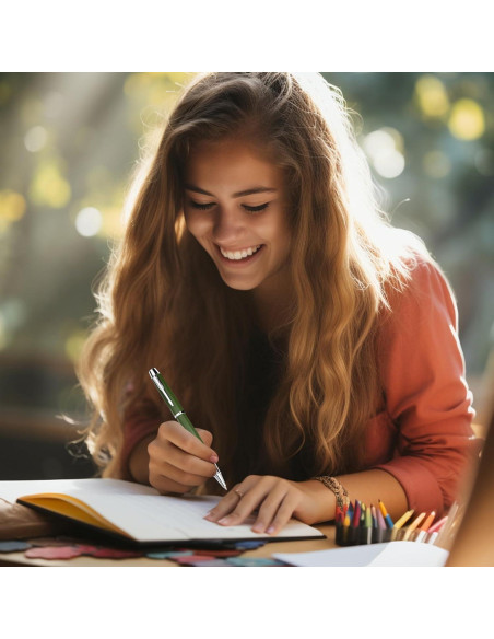 Juego de 6 bolígrafos de metal YONCOUX con punta fina 0.5mm