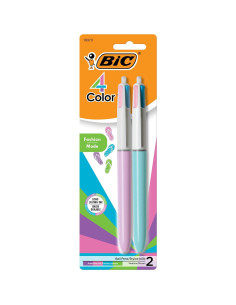 Bolígrafo Retráctil BIC 4 Colores Moda Paquete de 2 2