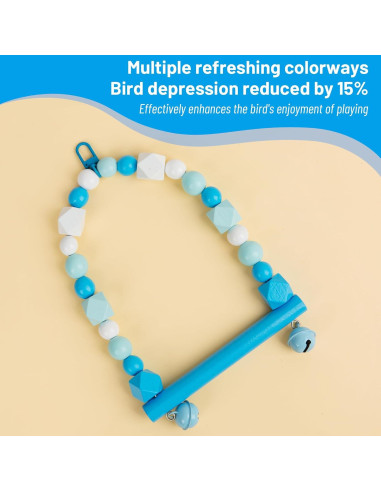 Columpio de Madera para Aves HASSLICKIT Azul 19.5x16cm