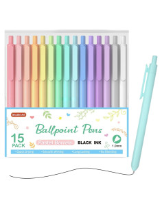 Bolígrafos de Punta de Bola Shuttle Art, 15 Unidades Tinta Negra