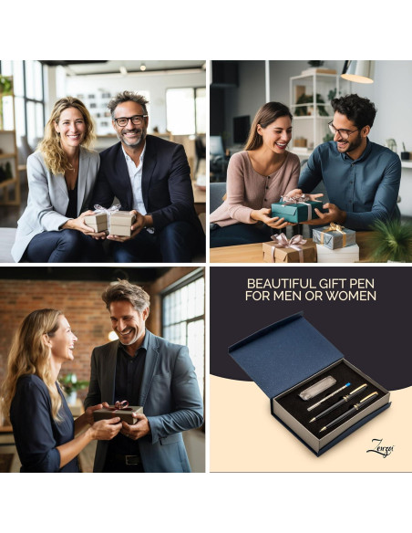 Conjunto de Pluma y Lápiz ZenZoi - Metal, 0.7mm, Negro