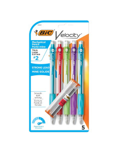 Lápices Mecánicos BIC Velocity 0.9mm con Borradores - Paquete de 5