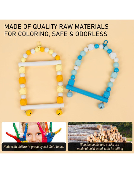 Columpio de Madera para Aves HASSLICKIT Azul 19.5x16cm Columpio de Madera para Aves HASSLICKIT Azul 19.5x16cm