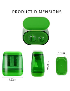 Set de 12 Sacapuntas Manuales Yuntop Doble Agujero Plástico 2