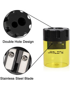 Sacapuntas Manuales JARLINK 6 Paquete Doble Orificio Multicolor 2