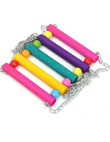 Columpios para Aves Vktech 5pcs Madera Colorido Periquitos