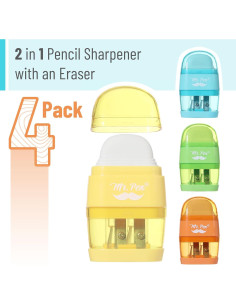 Set de Sacapuntas y Borrador Mr. Pen - 4 Piezas Coloridas 2