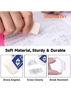 Borradores Shuttle Art 72 Piezas Blancos para Aula y Oficina 2