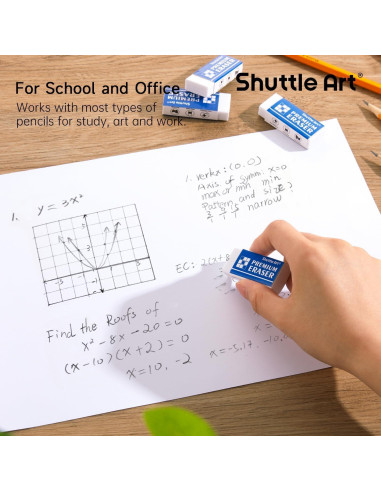 Borradores Shuttle Art 72 Piezas Blancos para Aula y Oficina