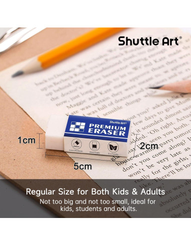 Borradores Shuttle Art 72 Piezas Blancos para Aula y Oficina