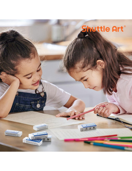 Borradores Shuttle Art 72 Piezas Blancos para Aula y Oficina