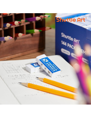 Borradores Shuttle Art 72 Piezas Blancos para Aula y Oficina