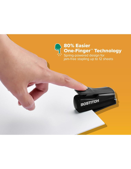 Grapadora Mini Nano Bostitch, Negro, Paquete de 2 Unidades