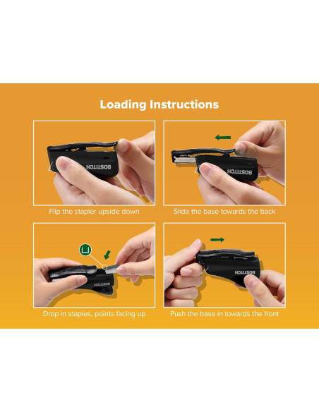 Grapadora Mini Nano Bostitch, Negro, Paquete de 2 Unidades