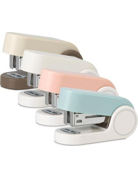 Grapadora Mini Urradia Blanca para 20 Hojas con 830 Grapas