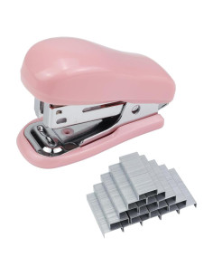 Grapadora Mini Aacehlh Rosa con 750 Grapas y Removedor