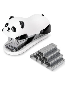Grapadora Mini Deli Panda con 1000 Grapas No. 10 y Removedor