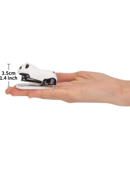 Grapadora Mini Deli Panda con 1000 Grapas No. 10 y Removedor