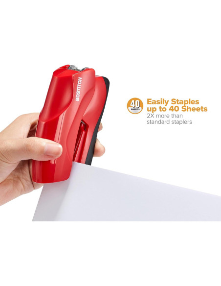 Grapadora Bostitch Roja Pesada 40 Hojas + 1250 Grapas