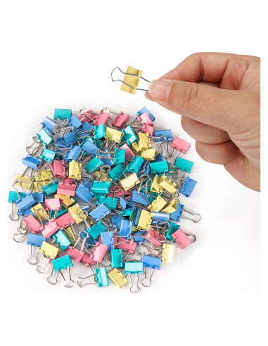120 Mini Clips de Carpeta OWLKELA 15mm Multicolor Resistente