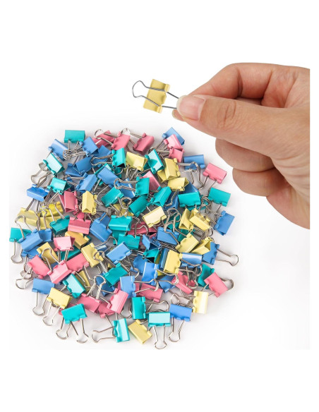 120 Mini Clips de Carpeta OWLKELA 15mm Multicolor Resistente