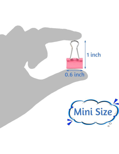 120 Mini Clips de Carpeta OWLKELA 15mm Multicolor Resistente