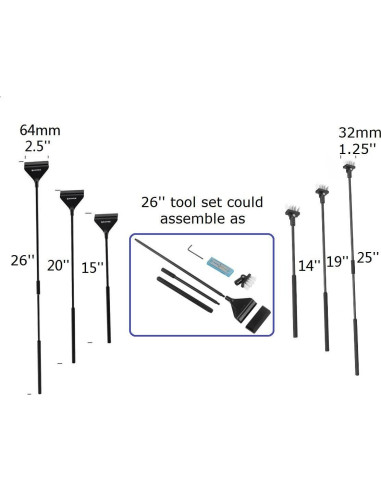 Limpiador de Acuario QANVEE 66 cm con 10 Cuchillas Inoxidable