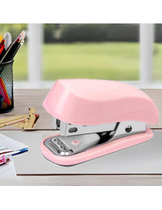 Mini Grapadora WIWUE GUO Azul y Rosa con 1280 Grapas 2